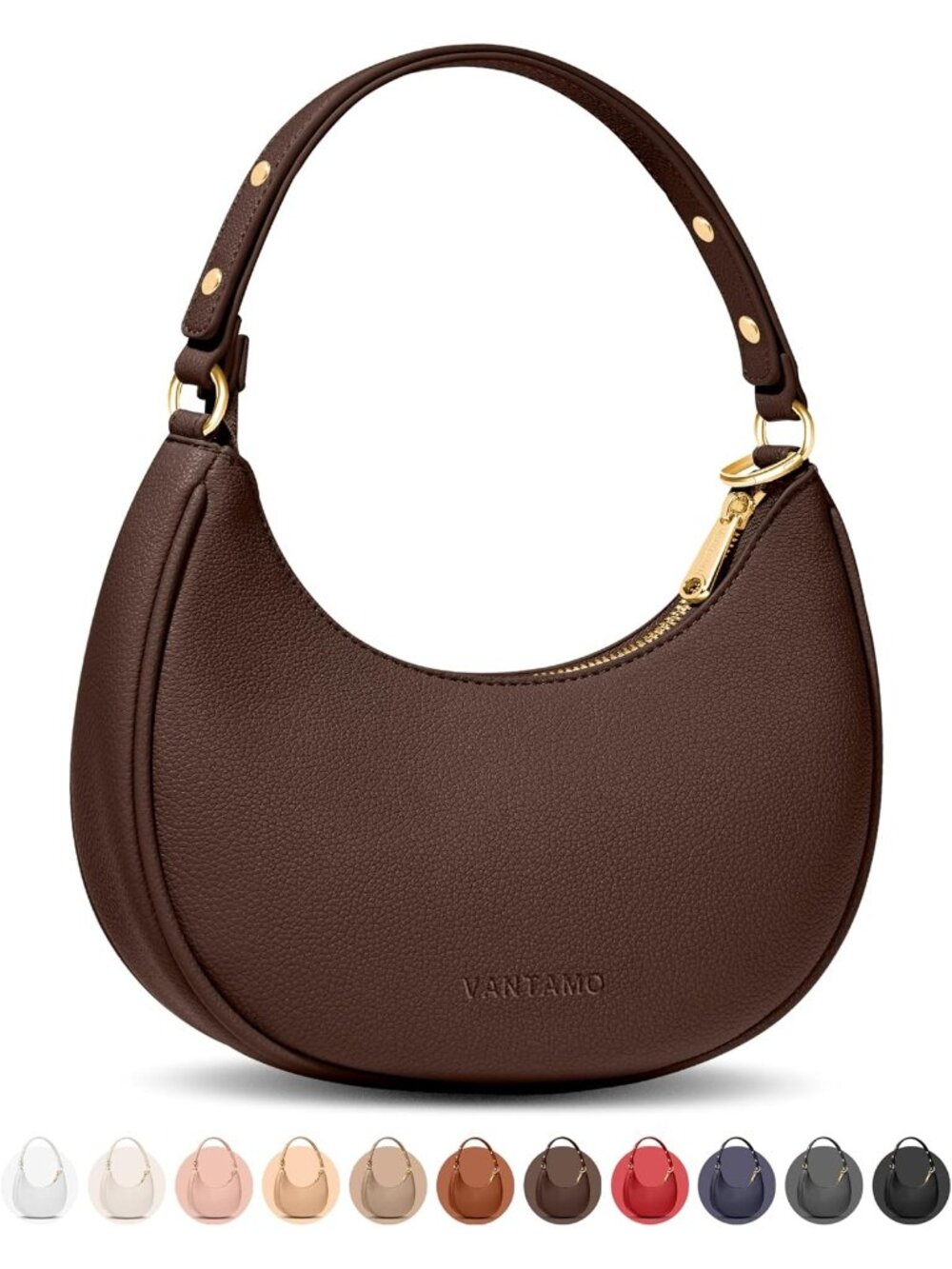 👜Women's Coffee Vegan Leather Hobo Bag Slouchy Shoulder Tote Handbag Purse Soft